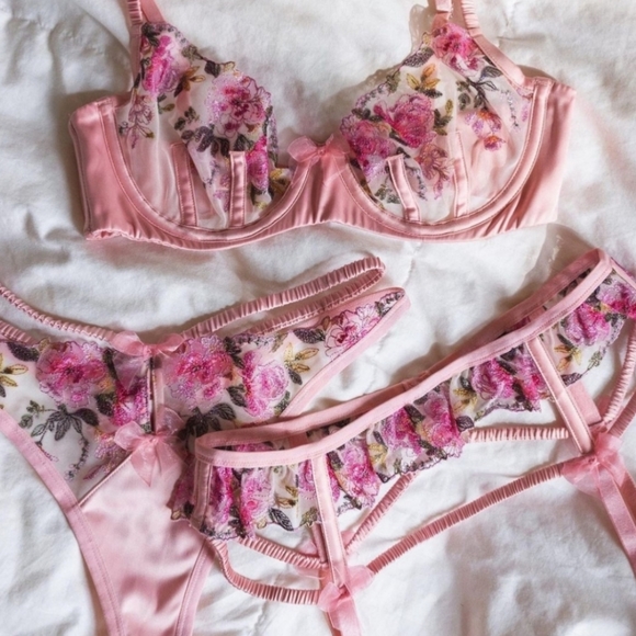 Blushing Rose Garter For Love and Lemons for Victoria Secret S - Picture 10 of 12